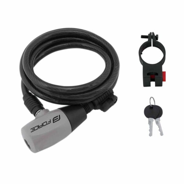 Zámok - FORCE zámok RON špirálový s držiakom, 80cm/12mm