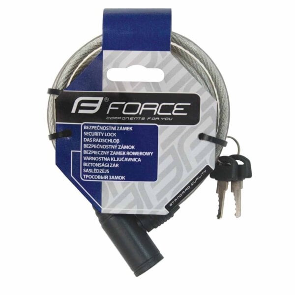 Zámok - FORCE zámok ECO špirálový s držiakom 120cm / 8mm - Image 2